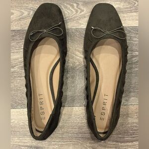 Esprit Narissa Faux Suede Olive Green Flats Size 8.5
